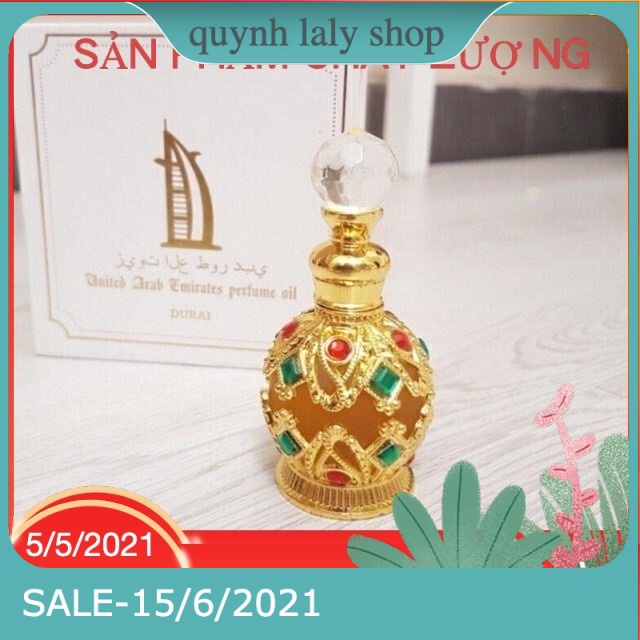 [Giá sỉ tận gốc] Tinh dầu nước hoa Dubai chai đính đá vương miệng 15ml