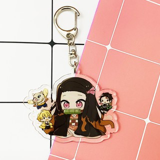 ( Ngẫu nhiên ) Móc khóa mica trong acrylic KIMETSU NO YAIBA THANH GƯƠM DIỆT QUỶ anime chibi