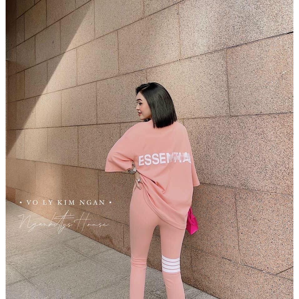 Bộ cotton áo rộng + quần sọc đùi ( kèm ảnh thật, video )