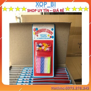 Hộp 24 vỉ nến xoắn trang trí bánh sinh nhật
