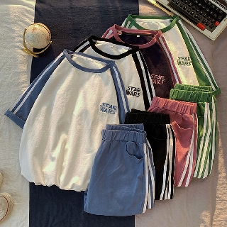 Bộ thể thao Unisex - Bộ thể thao nam nữ sọc Star War chất liệu cotton mềm mịn