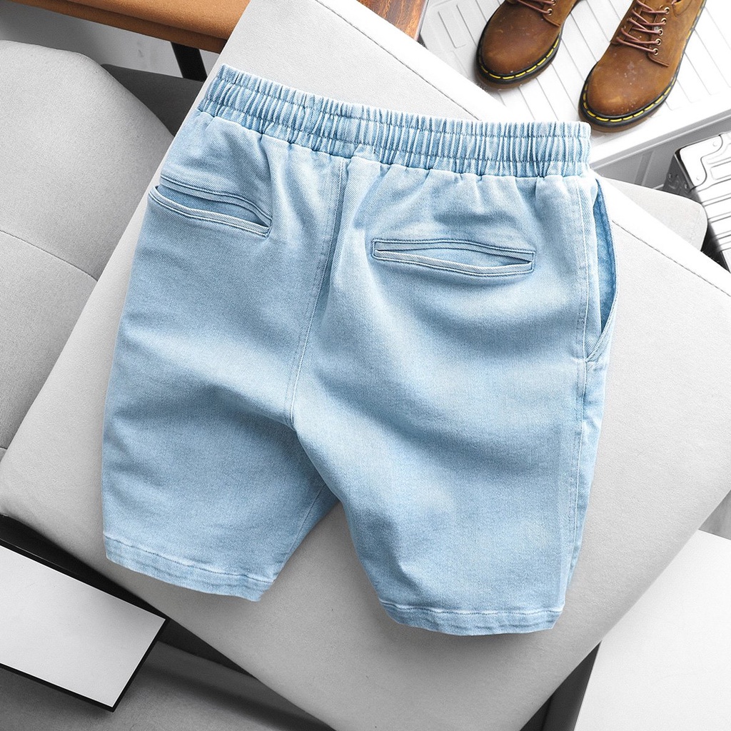 Quần short jean nam HEBOZ 2M, chất jean mềm cao cấp, lưng thun co dãn rất thoải mái, năng động trẻ trung- 00001158