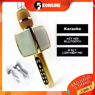 MICRO KARAOKE KHÔNG DÂY KÈM LOA BLUETOOTH YS-91 BASS CỰC ẤM, MIC BẮT GIỌNG, ÂM BASS CỰC HAY, GẮN USB, THẺ NHỚ, CỔNG 3.5