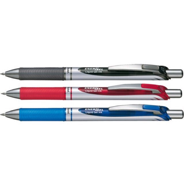 Bút Pentel energel dạng bấm, viết mực nước các màu xanh/ đỏ/ đen, nét bút 0.5/ 0.7/ 1.0 mm