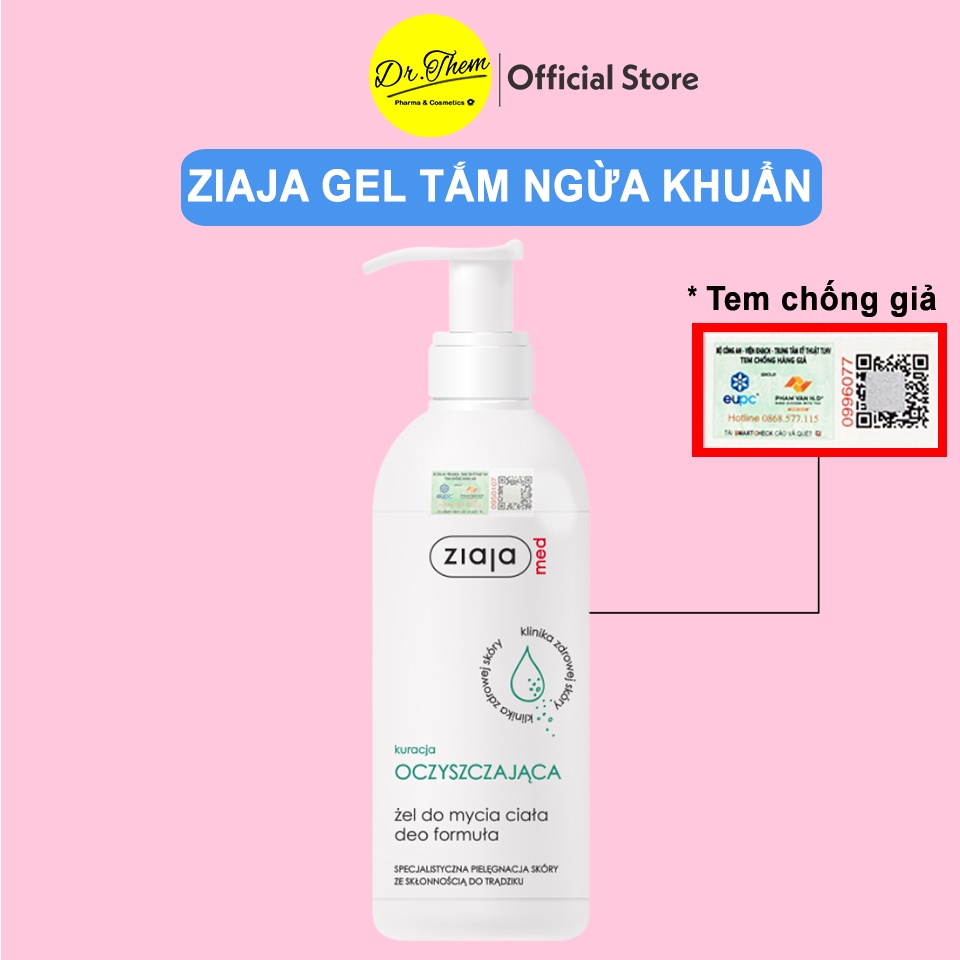 Gel Tắm Ziaja Ngừa Khuẩn, Ziaja Med Anti Imperfections Formula Cleansing Body Gel 400ml, Sữa Tắm Ziaja Med