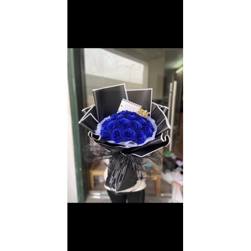 [Quà Valentine,SINH NHẬT]_ Bó hoa hồng nhũ 25 bông + vương miệng tặng kèm thiệp