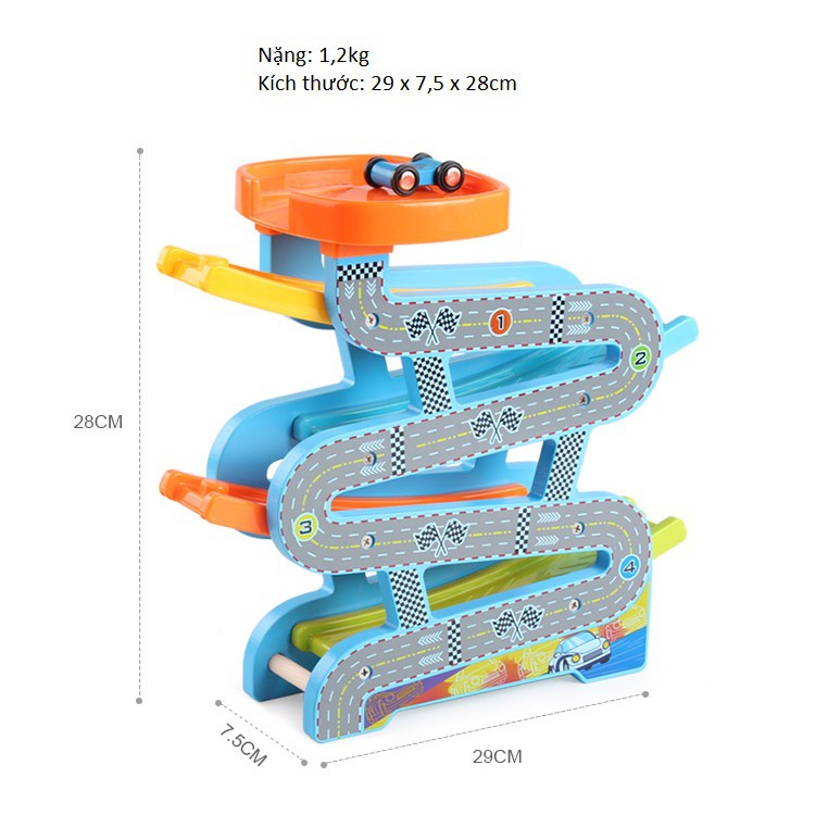 Đồ chơi trẻ em thông minh - Bộ trượt xe có gara