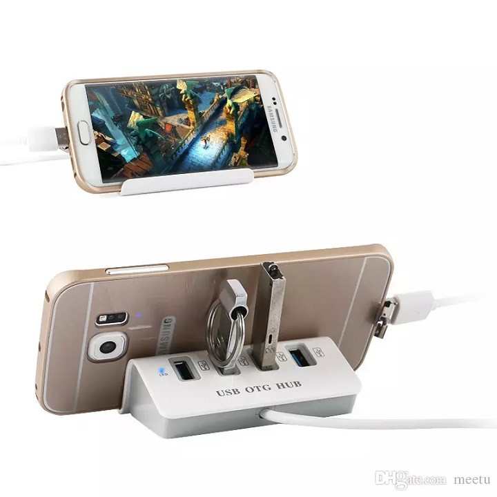 Bộ chia cổng usb 1 ra 4 &amp; Đế sạc điện thoại 2 trong 1 - Dock sạc điện thoại - BỘ chia USB 4 cổng