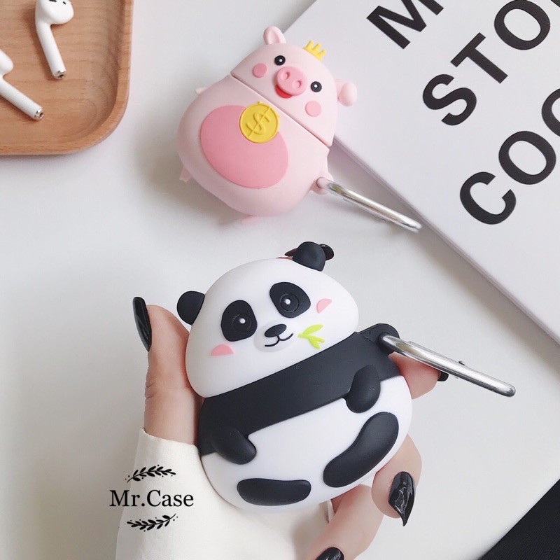 Case Airpods 1/2 Vỏ Ốp Đựng Tai Nghe Heo Vương Miệng/Gấu Panda