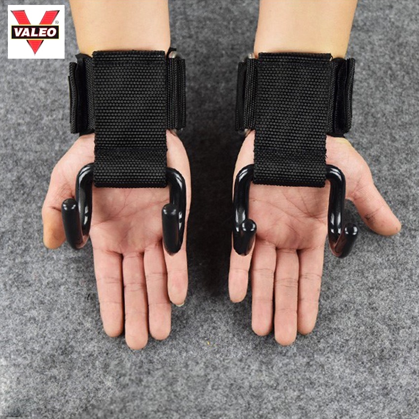 MÓC KÉO TẠ - DÂY KÉO LƯNG CÓ GẮN MÓC  VALEO LIFTING STRAPS - Hỗ trợ kéo tạ, lên xà tập lưng