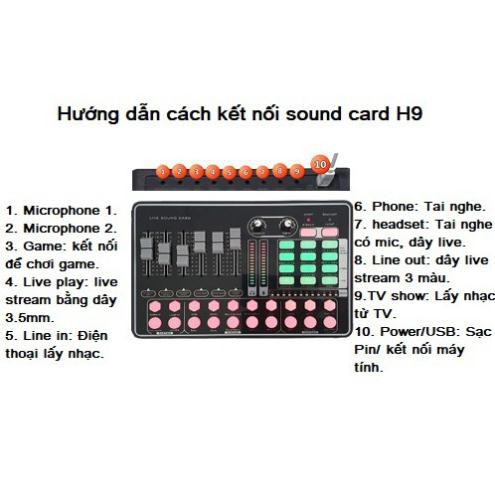 Bộ sound card thu âm karaoke livestream H9 chính hãng BH 1 đổi 1