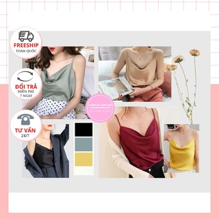 [ Hot 2022 ] Áo Hai Dây Cổ Đổ Thiết Kế Hàn Quốc Siêu Xinh, Áo Lụa Hai Dây Cao Cấp Form Chuẩn Chất Mát Thấm Hút Mồ Hôi