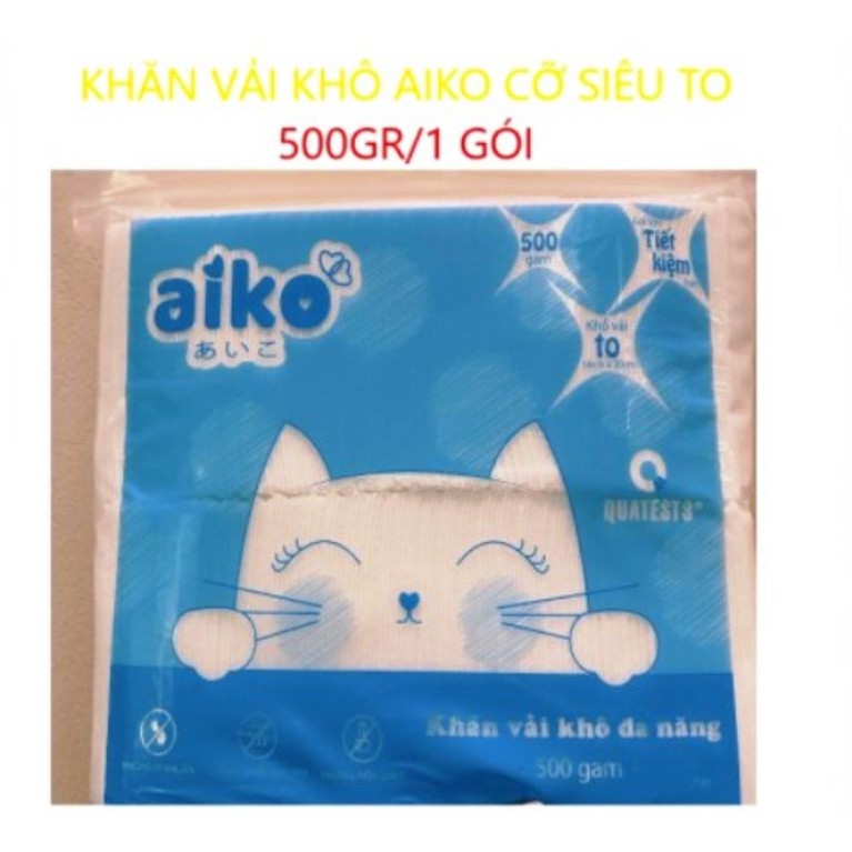 1kg - Combo 2 Bịch Khăn vải khô đa năng Aiko - vệ sinh cho bé - Tẩy trang - 18cm x20cm