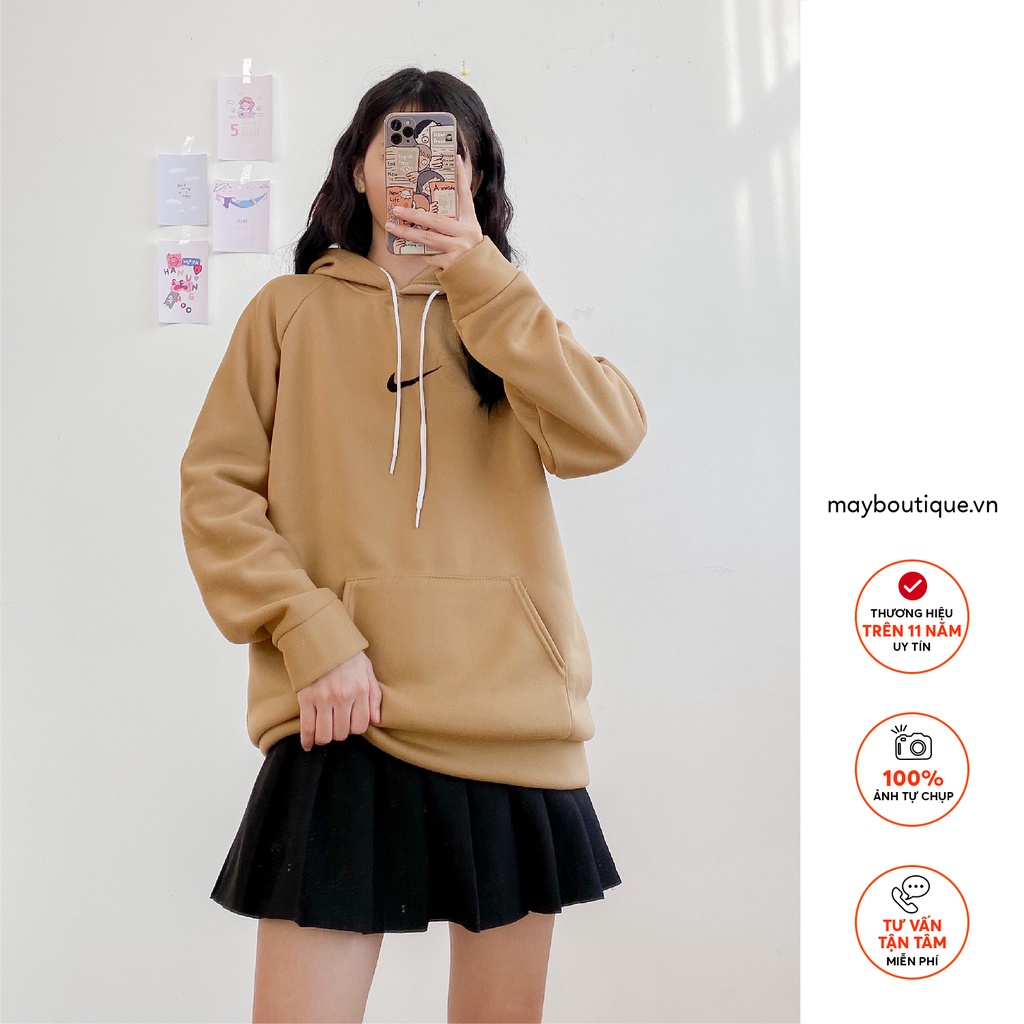 [HÀNG CÓ SẴN] Áo hoddie nữ May Boutique áo hoodie oversize mũ thêu AHZ21H_110.002