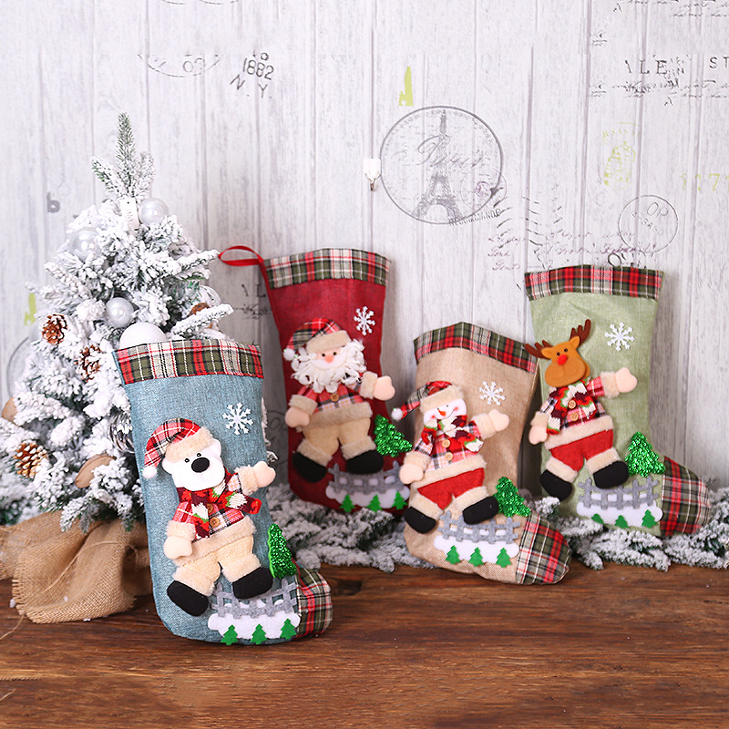 Túi đựng kẹo trang trí cây thông Noel quà tặng cho trẻ em