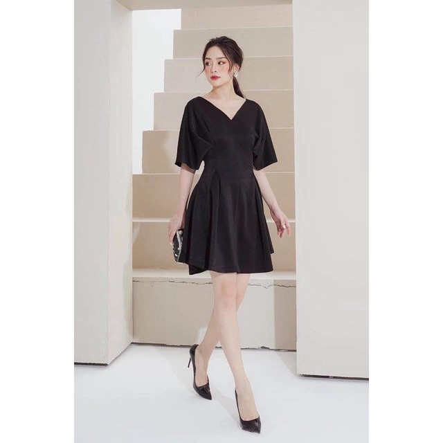 Đầm xòe kiểu chữ A tay liền xếp ly (HÀNG CAO CẤP)