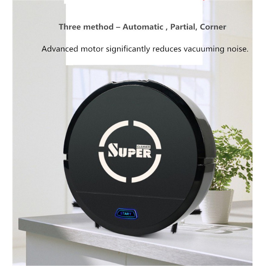 Robot hút bụi quét nhà SuperCleaner OneTouch (Black) - Home and Garden