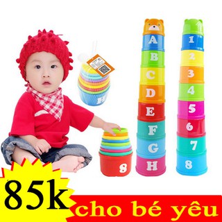 Bộ Cốc Xếp Chồng Ly Jenga Layered Bé Sơ Sinh Trẻ Sơ Sinh Nhận Thức Đồ Chơi Trẻ Em Khối Xây Dựng