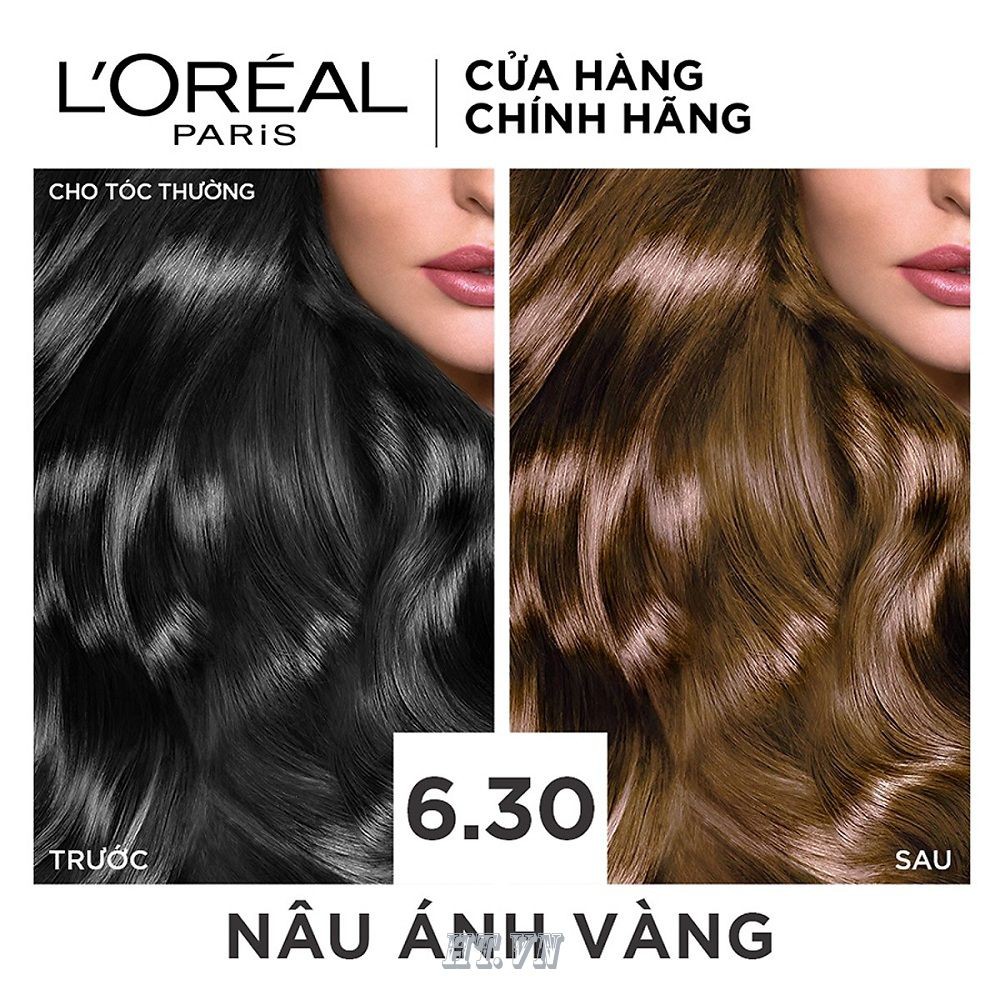 Kem Nhuộm Màu 6.30 Nâu Ánh Vàng Dưỡng Tóc Màu Thời Trang L'oreal Excellence Fashion 172ml Chính Hãng.