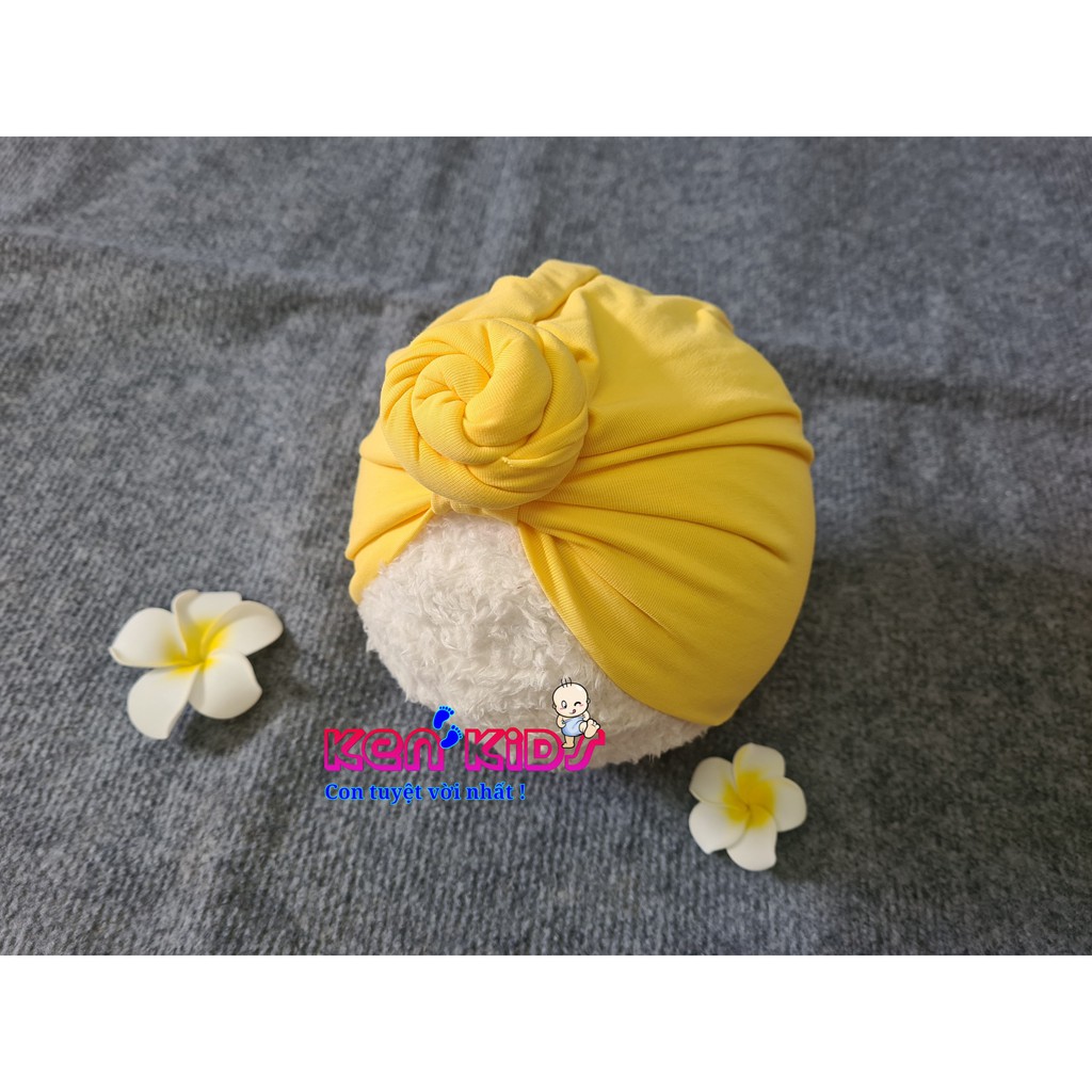 (5-10kg) Nón mũ Turban kiểu Ấn cho bé - màu vàng