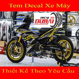 Tem trùm Exciter 150 Đen Nhám Chỉ Vàng