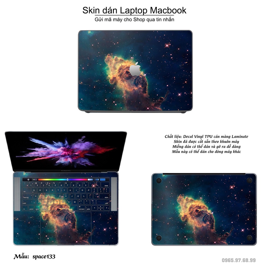 Skin dán Macbook mẫu không gian (đã cắt sẵn, inbox mã máy cho shop)