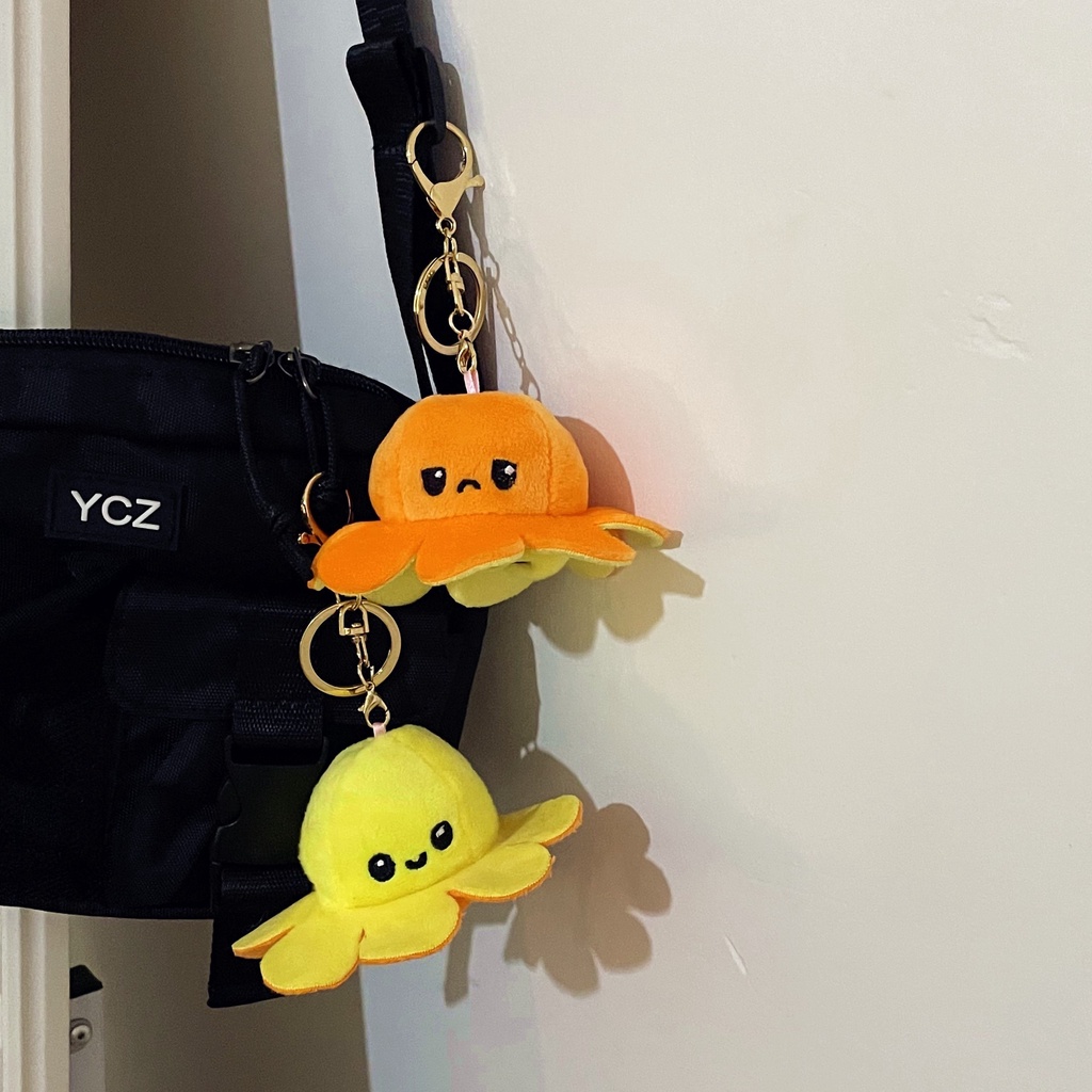 Bạch tuộc nhồi bông hai mặt cảm xúc trang trí halloween dễ thương