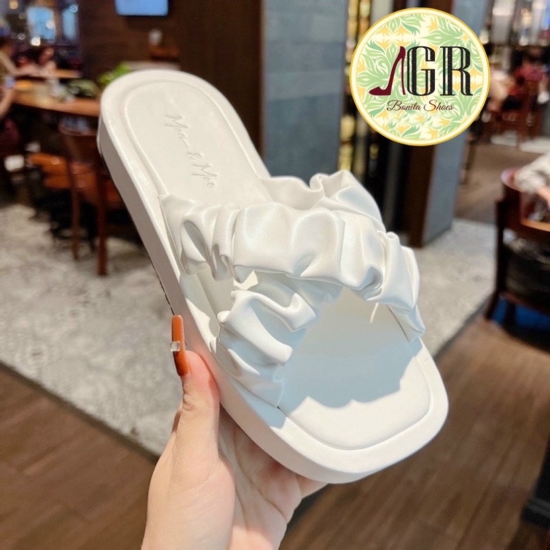 Dép bánh mì nữ đế dày 2p quai Nhún Chéo hot trend năm nay