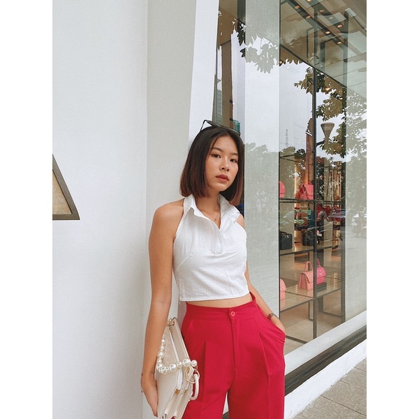 Áo croptop nữ cổ sơ mi cá tính REVER CLOTHINGS Maya Top