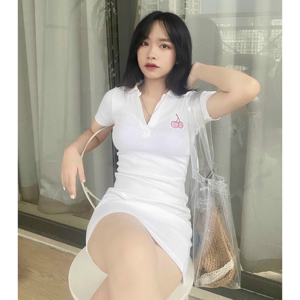 Váy polo body tay ngắn xinh yêu, đầm polo đi dự tiệc, đi chơi dạo phố, đi bar sang chảnh