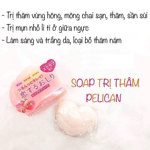 Xà bông giảm thâm mông Pelican Peach Hip Care Nội Địa Nhật Bản bánh 80gram