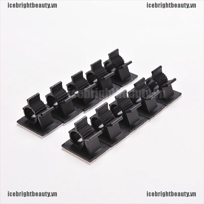 Bộ 10 Kẹp Giữ Dây Cáp Bằng Nilon Màu Đen Có Thể Điều Chỉnh