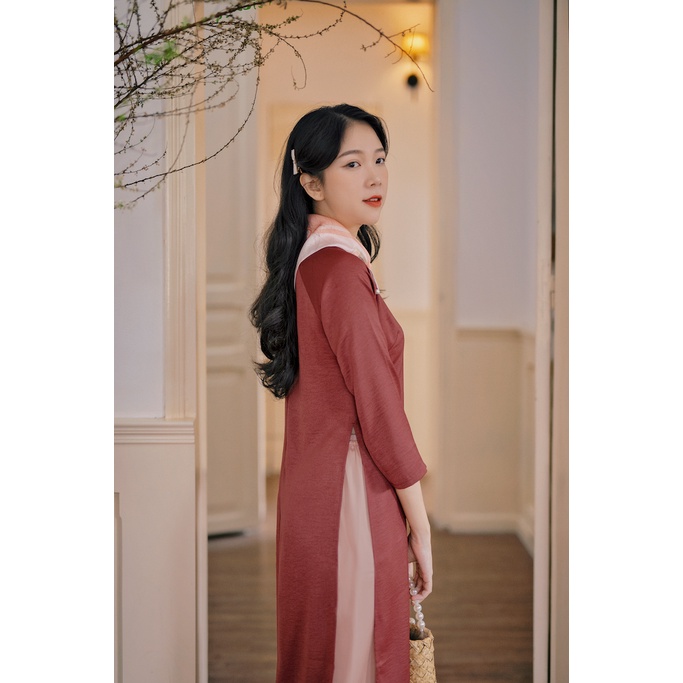 Sumire Store Áo dài Dáng xưa Yên Phụng Đỏ đất