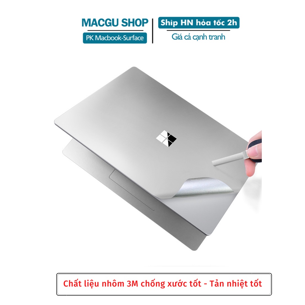 Bộ dán toàn thân 4in1 Surface Laptop 1/2/3, surface laptop go, surfacebook 1/2/3 chính hãng JRC