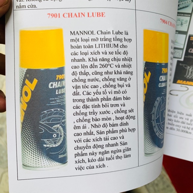 MANNOL 7901 Chain Lube - Dưỡng Sên Cao Cấp Không Văng 200ML Made in Germany