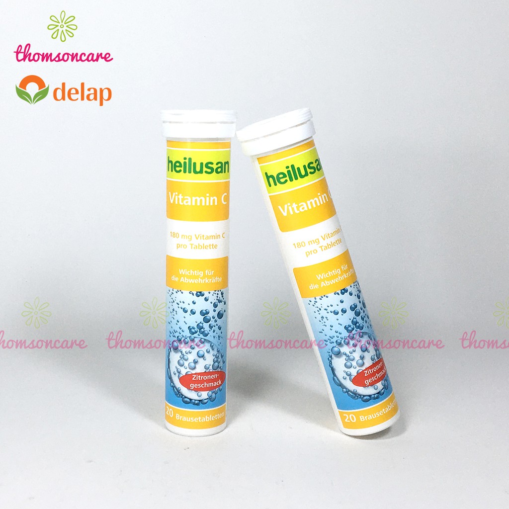 C sủi bổ sung vitamin C Heilusan - nhập khẩu từ Đức, tăng sức đề kháng, miễn dịch, tuýp 20 viên