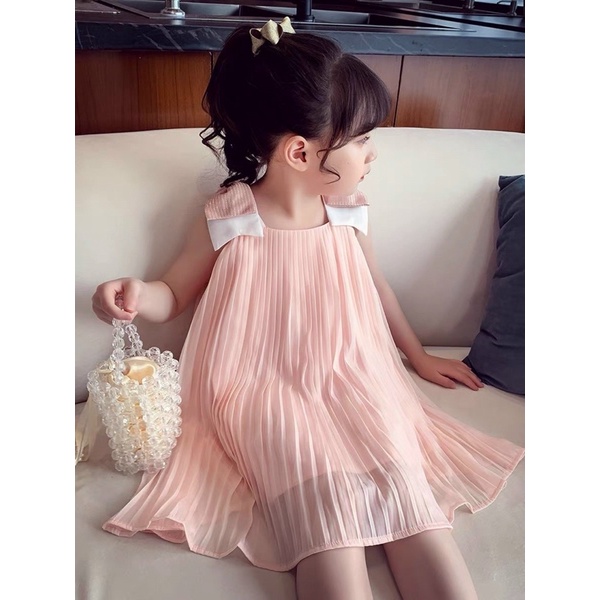 Váy xếp li tiểu thư 5 màu hàng thiết kế cho bé gái cực xinh