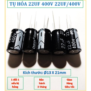 TỤ HÓA 22uF/400V , TỤ ĐIỆN 22uF/400V, TỤ PHÂN CỰC 22uF/400V