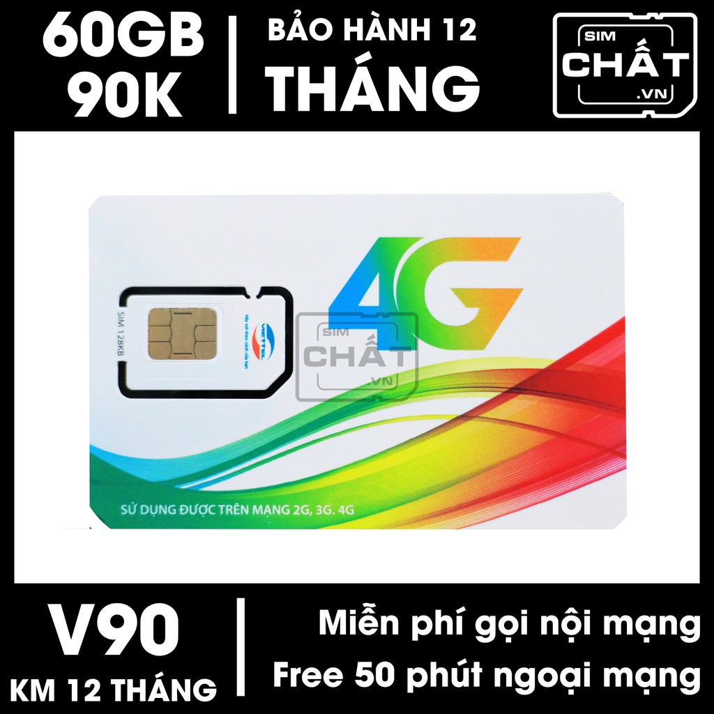 SIM 4G Viettel V90 V120 Tặng 62GB/Tháng Và Free 43.000 Phút Gọi