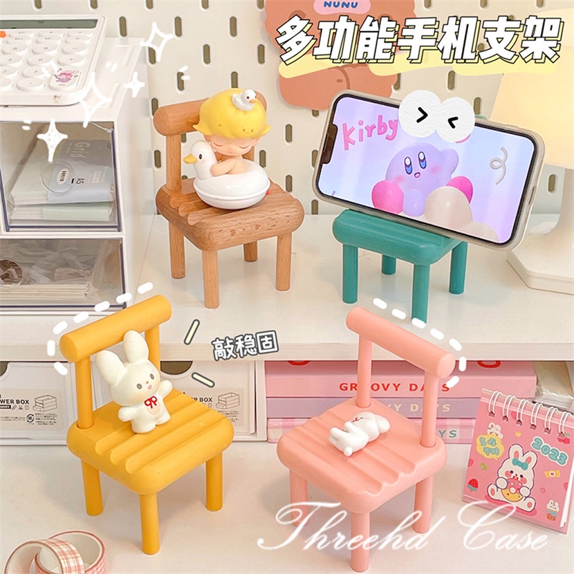 Giá Đỡ Điện Thoại Di Động Hình Hoạt Hình Dễ Thương Có Thể Gập Lại Trang Trí Ghế Ngồi / Búp Bê / Trái Tim Cho iPhone Android