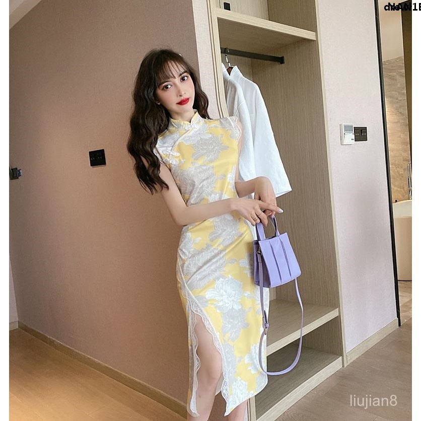 Đầm Sườn Xám Cách Tân Không Tay Dáng Dài Thời Trang Cho Nữ | BigBuy360 - bigbuy360.vn