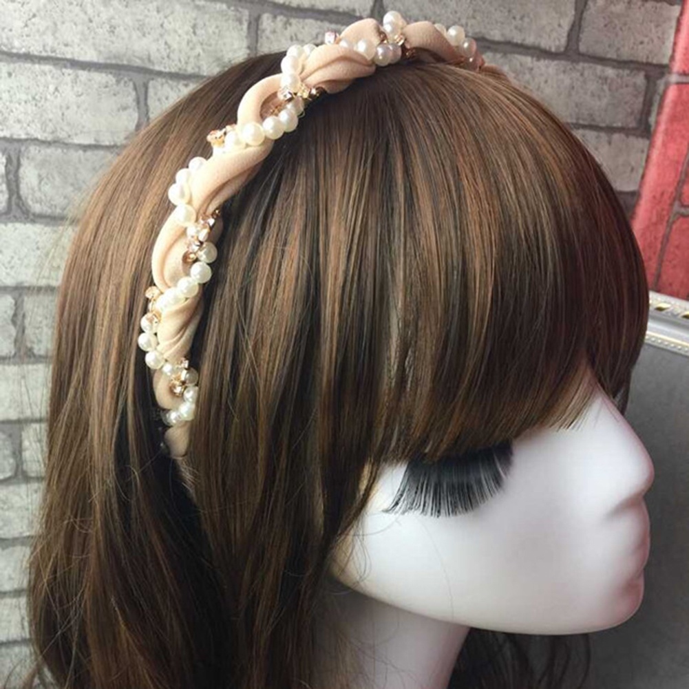 Băng Đô Đính Đá Ngọc Trai Nhân Tạo Thời Trang Cho Nữ