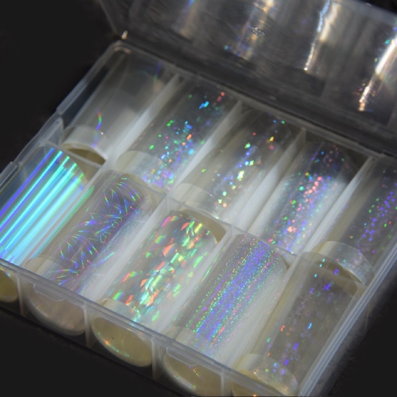 Foil dán móng ngũ sắc 459147, foil nail hoạ tiết trang trí nail