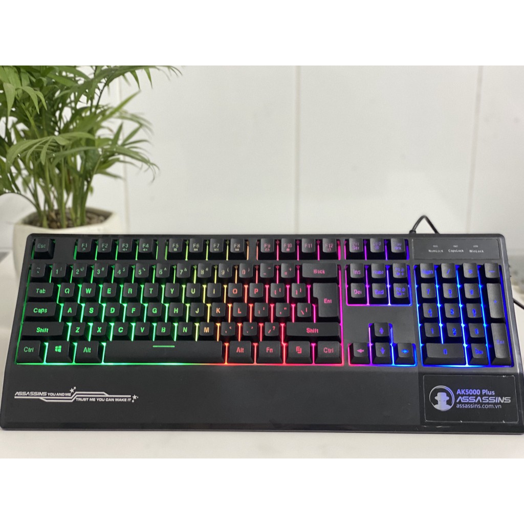 SIÊU HOT  Bàn Phím Giả Cơ Assassins AK-5000 Plus Led Gaming