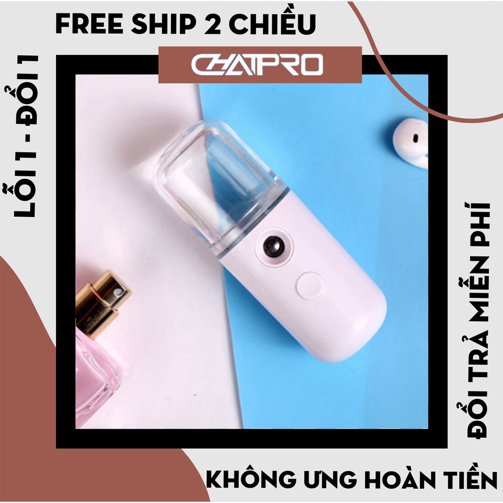 máy xông mặt xịt khoáng Nano, máy xông mặt phun sương mini 30ml sạc USB