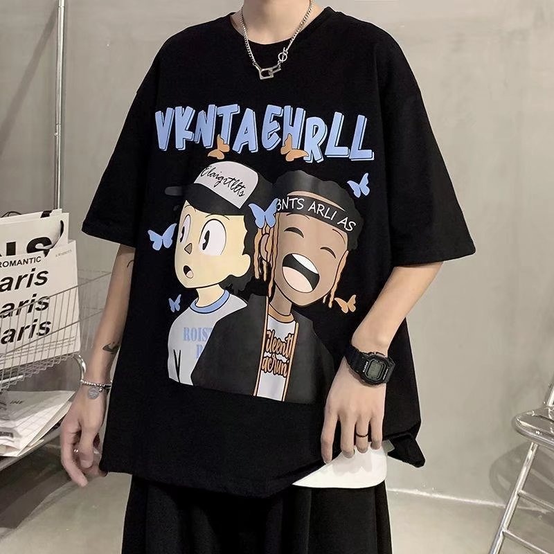 Áo Thun Thể Thao Tay Ngắn Dáng Rộng In Họa Tiết Thời Trang Mùa Hè Cho Nam