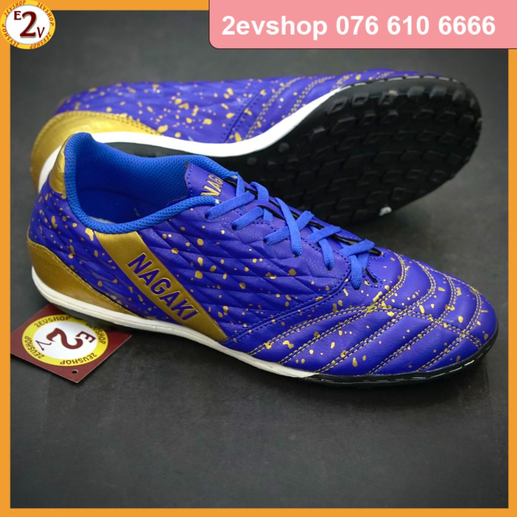 Giày đá bóng thể thao nam Nagaki Toppa Xanh Dương, giày đá banh cỏ nhân tạo chất lượng - 2EVSHOP