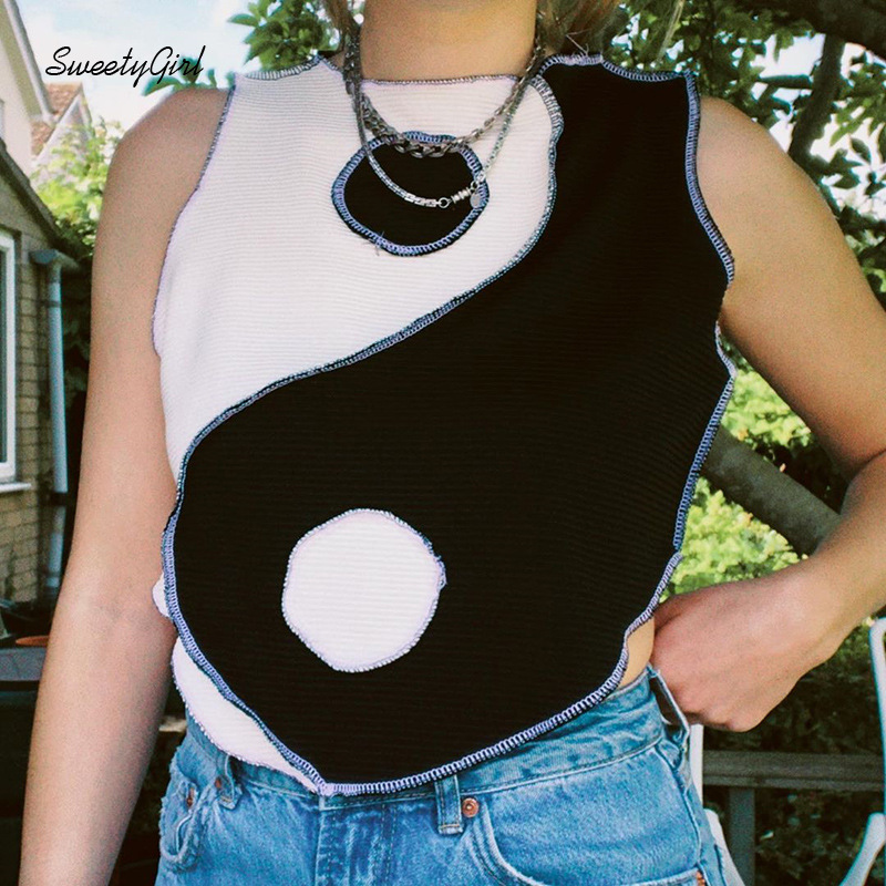 Áo Thun Không Tay Phối Màu Thời Trang Cho Nữ