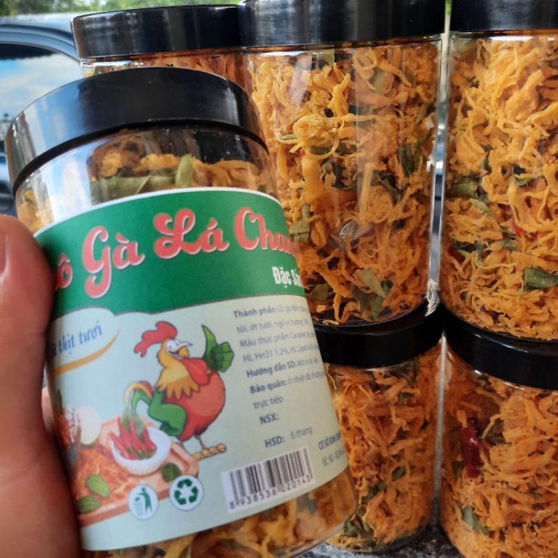 Khô Gà lá chanh xé cay loại ngon _ Hộp 300g