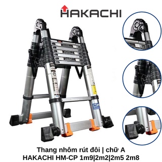 Thang nhôm rút chữ a hakachi hm-12cp chữ a 1.9m - 1,9m - bh 2 năm